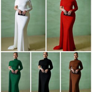 Asymmetric High neck dress