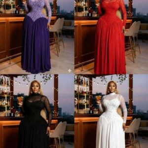Sheer Polka Dot Corset Maxi Dress