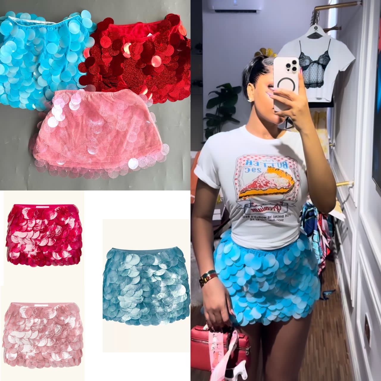 Sexy Sequin Mini Skirt