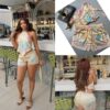 Scarf Print Silk Two-Piece Set