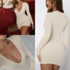 Cream Bodycon Mini Dress