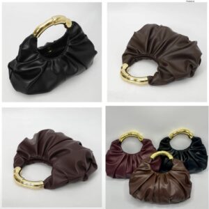 Ruched Gold Handle Bag