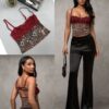 Leopard Print Lace Spliced Camisole Top