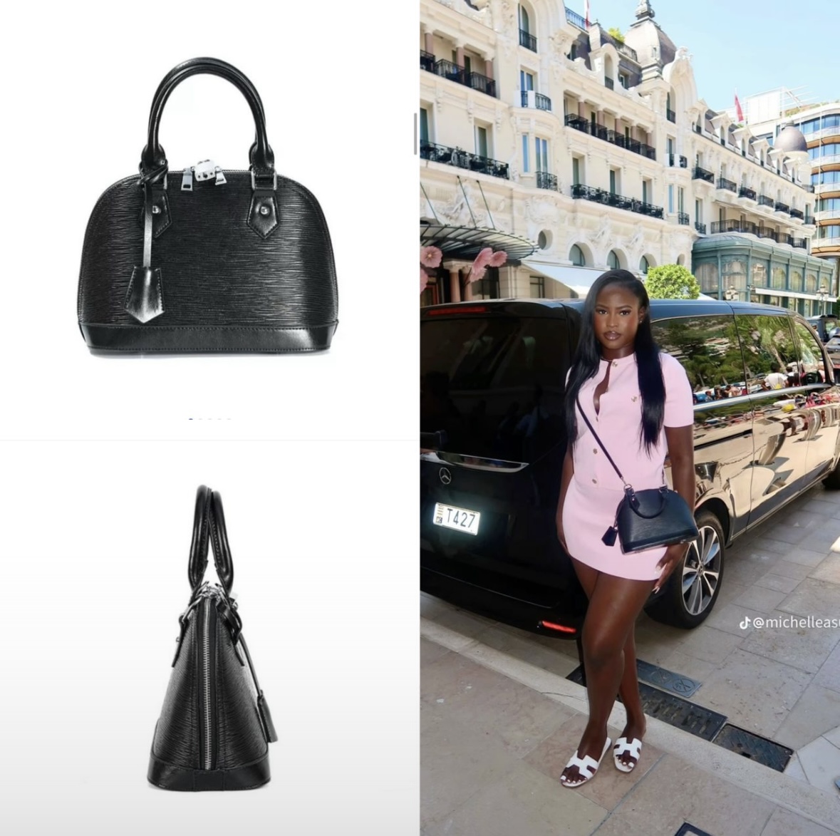 Louis Vuitton Alma BB Inspired Leather Bag