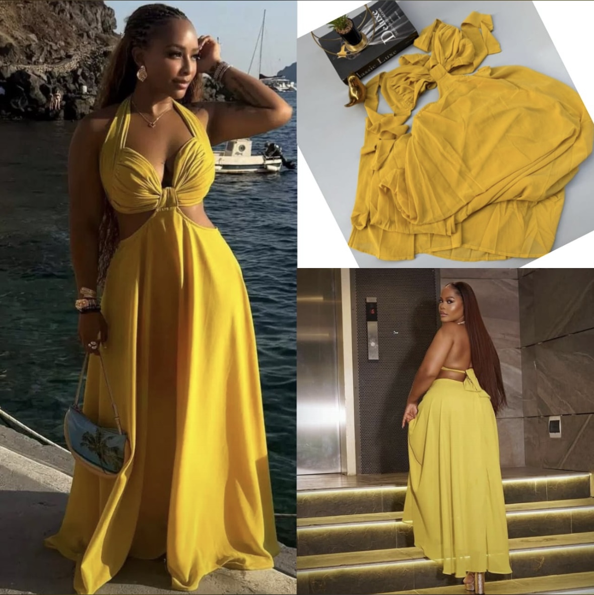 Halter Layerfold Maxi Dress