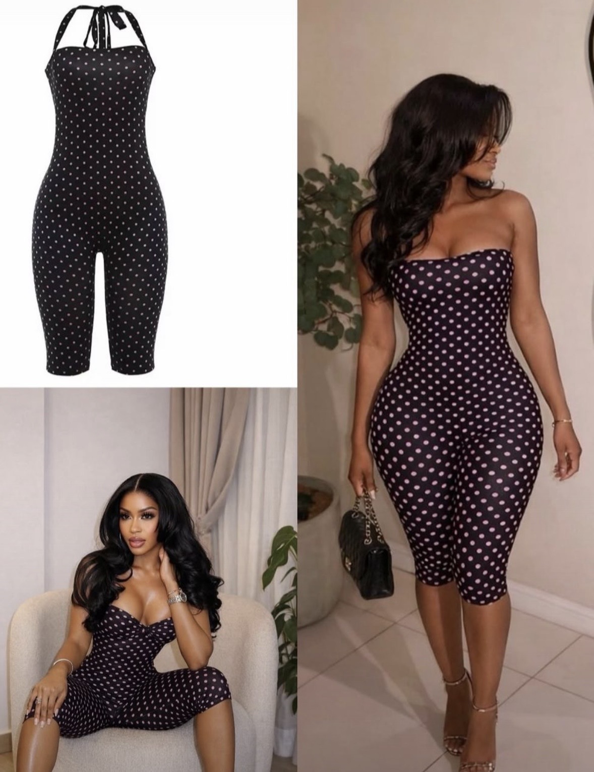 Polka Dot Capri Jumpsuit