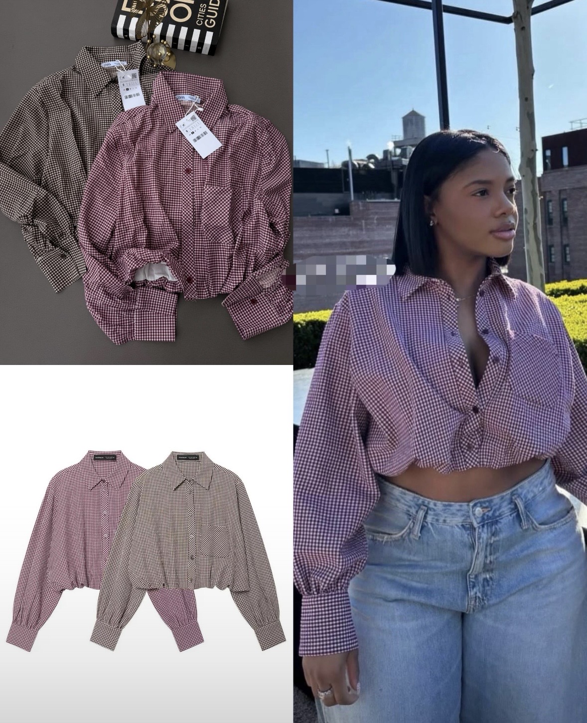 Versatile Checkered Blouse