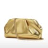 Metallic Ruched Cloud Clutch