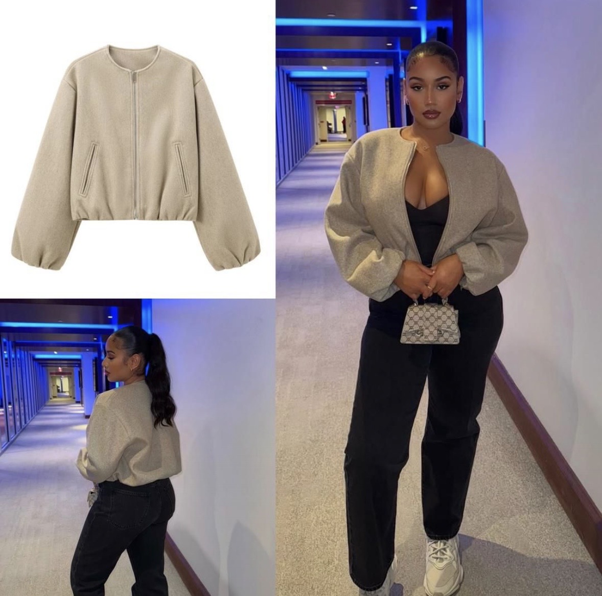 Zara Zipper Bomper Jacket