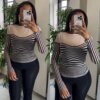 Striped Sleeved Top