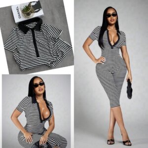 Polo Collar Fitted Jumpsuit