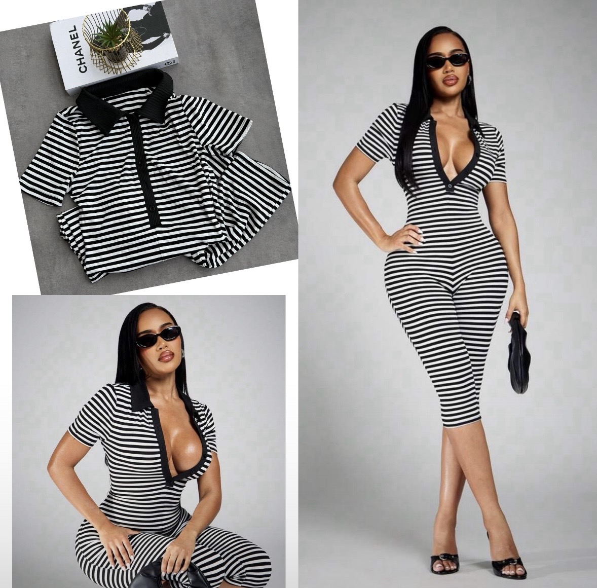 Polo Collar Fitted Jumpsuit