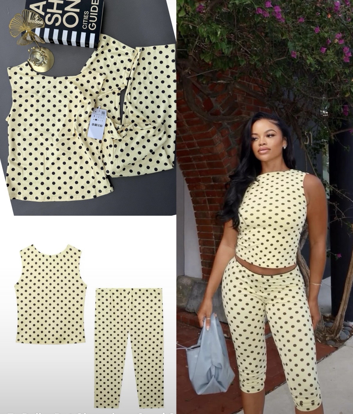 Polka Dot Sleeveless Capri Set