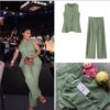 Button Up Vest And Wide Leg Pant