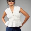 White Ruched Top