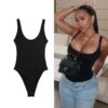 Black Scoop-Neck Sleeveless Bodysuit