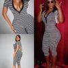 Sexy Stripe Capri Jumpsuit