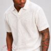 Knitted off white polo