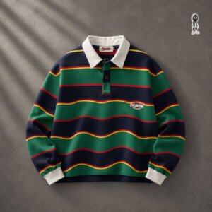 Stripe longsleeve polo
