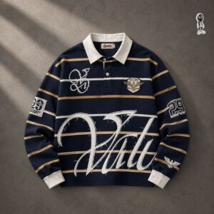 Stripe longsleeve polo