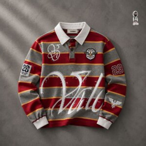 Stripe longsleeve polo
