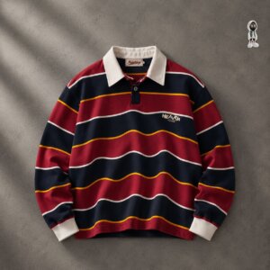 Stripe longsleeve polo
