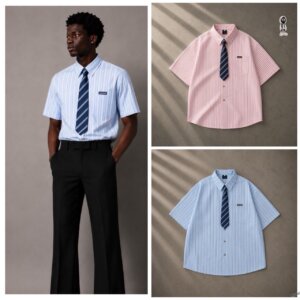 Stripe Shirt with Tie