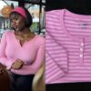Stripe Longsleeve Basic Top