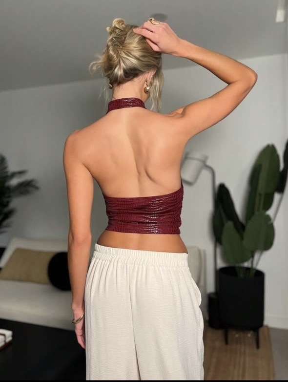 Croc Halter Neck Top