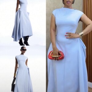 Asymmetric Side Draping Dress