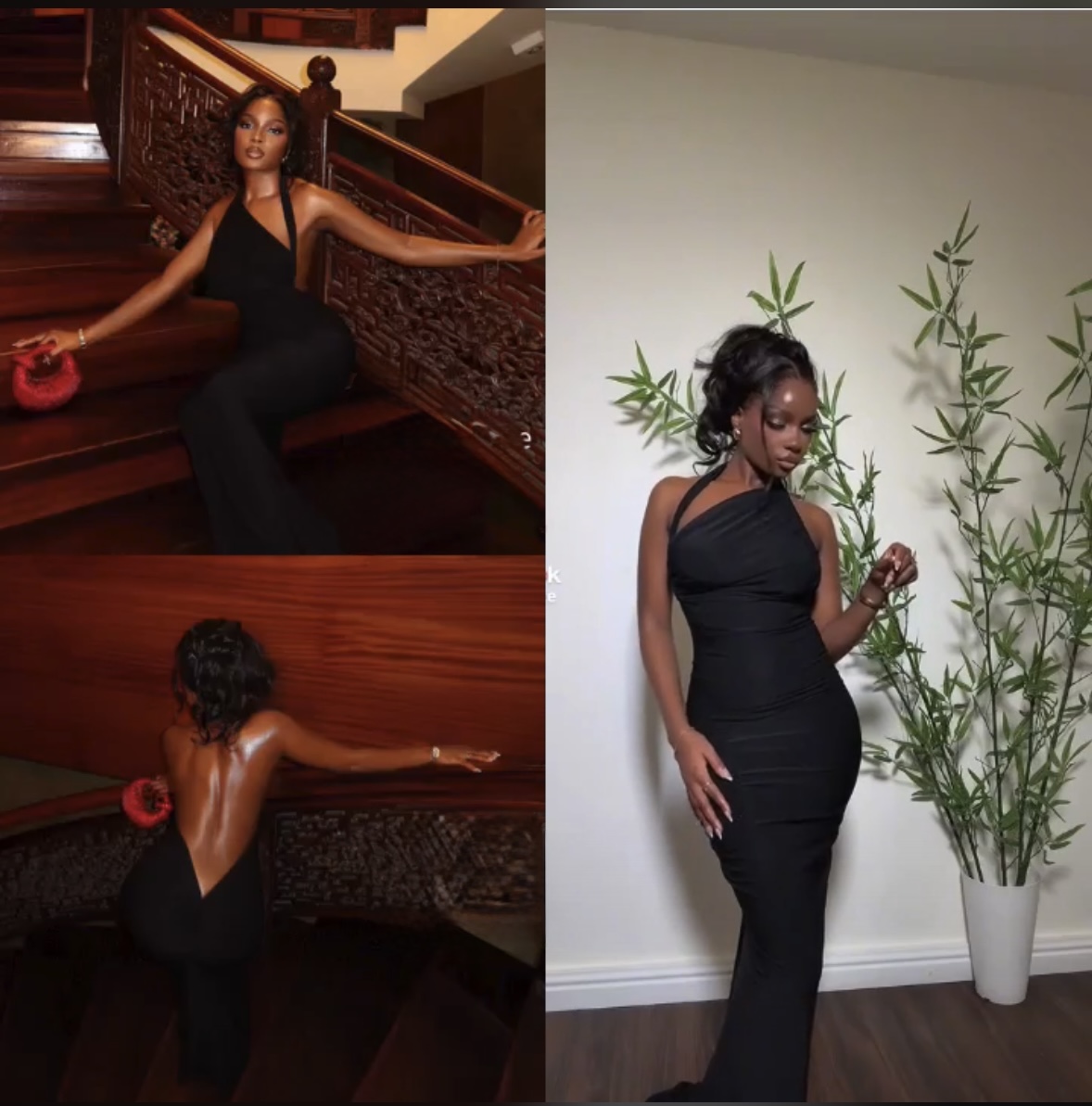 Black Halterneck Backless Dress