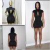 High Collar Hot Dress