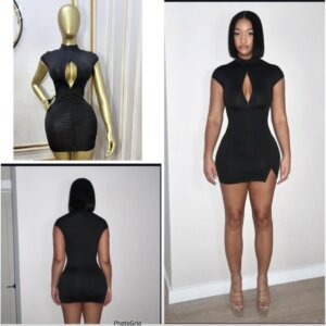 High Collar Hot Dress