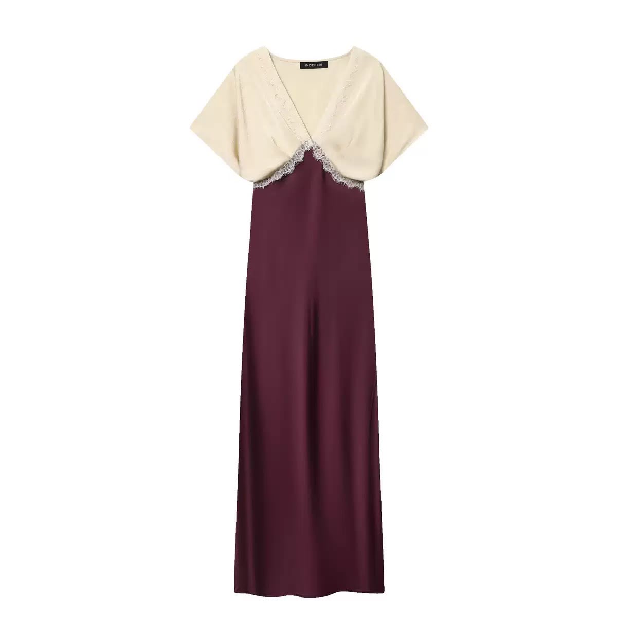 Lace-Trim Satin Slip Dress