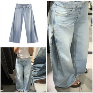 Mid Waist Belted Jeans