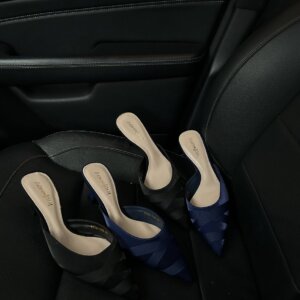 Pointed Toe Stiletto Mule Shoes