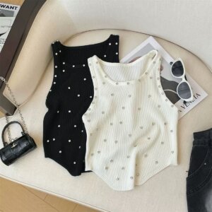 Rhinestone Ribbed Tank Top