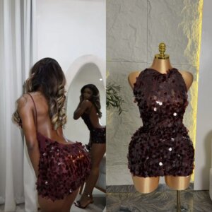 Sequin Backless Dress