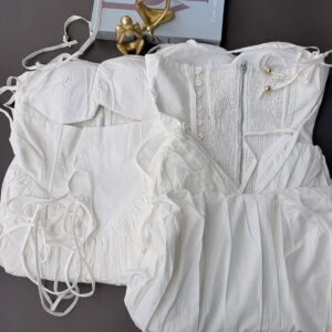 Corset Pleated Maxi Dress