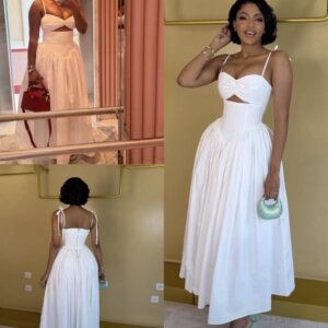 Corset Pleated Maxi Dress