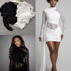 Sexy Lace Draped Styled Dress